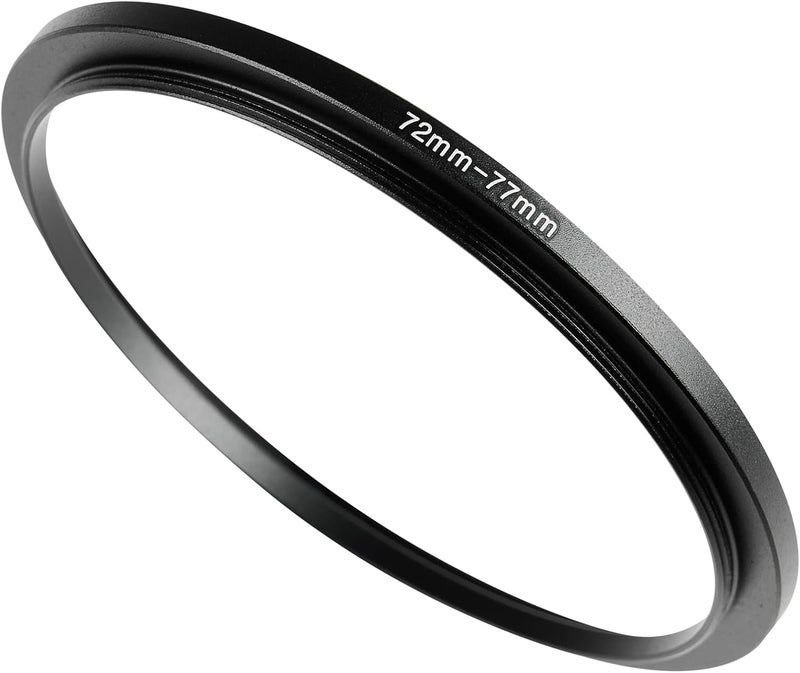 JOYTOLIN 72-77mm Metal Step-Up/Down Ring Adapter Compatible with Mirrorless Cameras DSLR Lens, UV CPL ND Filter Thread Converter, Black - Image 1